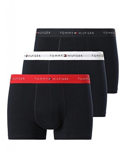 Boxer Tommy Hilfiger -3 Pack- Assinatura Cotton Essentials (Azul, Marinho e Fantasia)