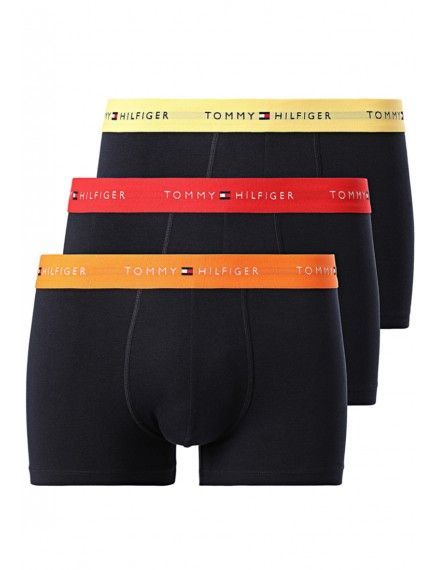 Boxer Tommy Hilfiger -3 Pack- Assinatura Cotton Essentials (Azul, Marinho e Fantasia)