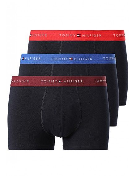 Boxer Tommy Hilfiger -3 Pack- Assinatura Cotton Essentials (Azul, Marinho e Fantasia)