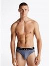 Slip Tommy Jeans -3 Pack- Original 1985 (Preto, Cinza e Azul Claro)