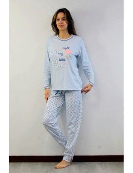 Pijama de Mulher Sónia Tecido Felpa Estampado Guaxinim (Rosa)