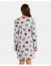 Camisón de Mujer Massana Manga Larga Estampado Corazones (Gris)