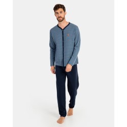 Pijama de Homem Massana de Tecido Tricot (Azul Vigoré)