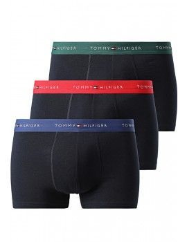 Bóxer Tommy Hilfiger -3 Pack- Signature Cotton Essentials (Marino Cint. Roja, Verde y Marino)