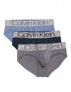 Slip Calvin Klein -3 Pack- Steel Cotton (Azul, Gris y Marino)