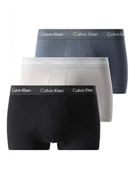 Boxer Calvin Klein Básico -3 Pack- (Preto com Cintura Branca)