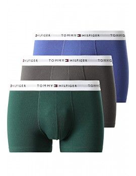 Bóxer Tommy Hilfiger -3 Pack- Signature Cotton Essentials (Azul, Verde y Gris)