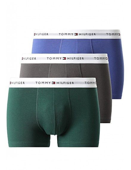 Boxer Tommy Hilfiger -3 Pack- Assinatura Cotton Essentials (Azul, Marinho e Fantasia)