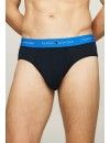 Slip Tommy Hilfiger -3 Pack- Signature Cotton Essentials (Marinho Cintura Azul, Vermelha e Cinza)