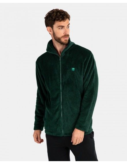 Roupão Curto de Homem Massana Tecido Polar Liso (Verde Escuro)