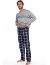 Pijama de Hombre Guasch Tejido Mixto Punto y Viella Estampado y Cuadros (Gris)