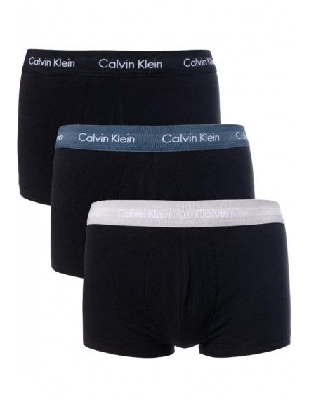 Boxer Calvin Klein Básico -3 Pack- (Preto com Cintura Branca)