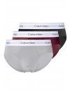 Slip Calvin Klein -3 Pack- Modern Cotton Stretch (Gris, Negro y Granate)