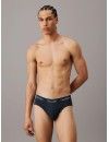 Slip Calvin Klein -3 Pack- Algodão Stretch (Branco Cintura Verde, Cinza e Turquesa)