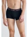 Boxer Calvin Klein Básico -3 Pack- (Preto com Cintura Branca)