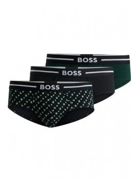 Slip Boss Bold Design -3 Pack- Cotton Stretch (Negro, Verde y Verde Fantasía)