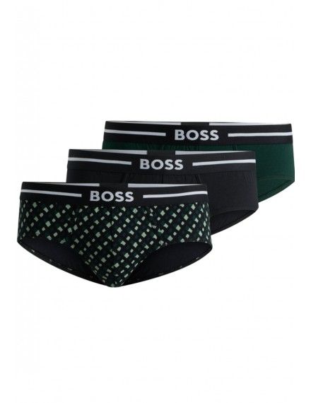 Slip Boss Bold -3 Pack- Algodão Stretch (Preto, Marinho e Granate)