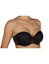 Sujetador Sin Tirantes Selene Con Aros y Relleno Esmeralda C (Negro y Tierra)