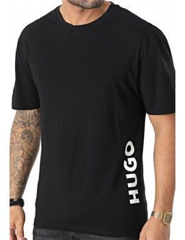 Camiseta Hugo Relaxed 100% Algodón Manga Corta Logo (Negra)