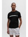 Camiseta Boss Slim Fit Algodón Manga Corta Logo (Negra)