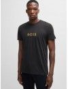 Camiseta Boss Special Algodón Manga Corta Logo Dorado (Negra)