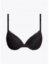 Sujetador Tommy Hilfiger Escote Pronunciado Push-Up Encaje Floral (Negro)
