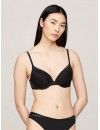 Sujetador Tommy Hilfiger Escote Pronunciado Push-Up Encaje Floral (Negro)
