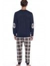 Pijama de Hombre Guasch Tejido Felpa Liso y Estampado Cuadros (Marino)
