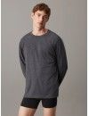 Camiseta Calvin Klein 100% Algodón Manga Larga Logo (Gris Oscuro)