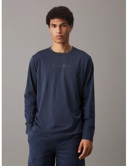 Camiseta Calvin Klein 100% Algodón Logo Bordado (Marino)