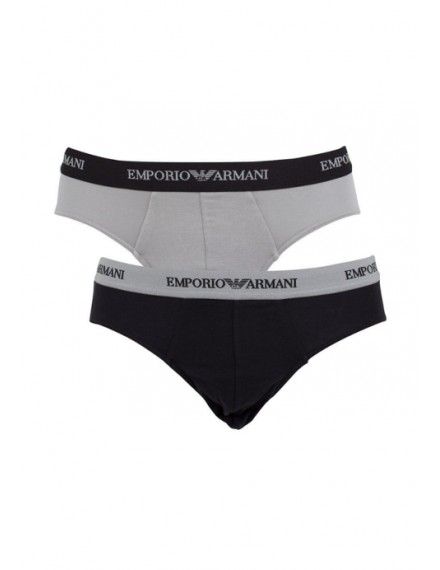 Pack 2 Slips (negro y gris) -Emporio Armani-