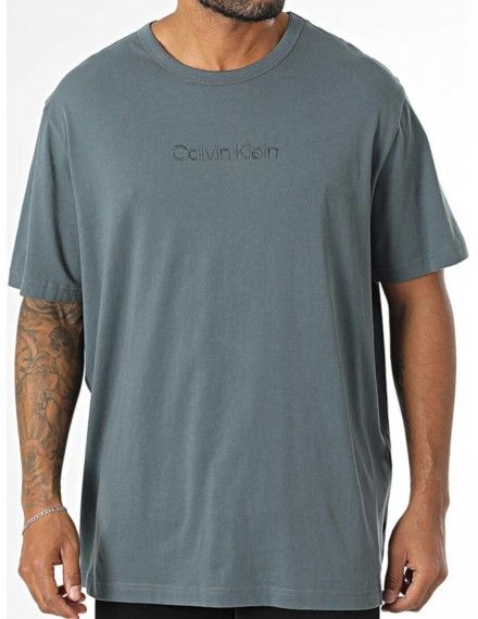 Camiseta Calvin Klein 100% Algodón Logo Bordado (Gris)
