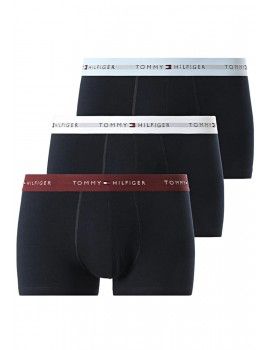 Bóxer Tommy Hilfiger -3 Pack- Signature Cotton Essentials (Marino Cint. Azul, Granate y Blanca)