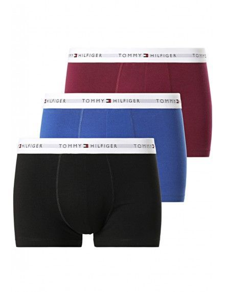 Boxer Tommy Hilfiger -3 Pack- Assinatura Cotton Essentials (Azul, Marinho e Fantasia)