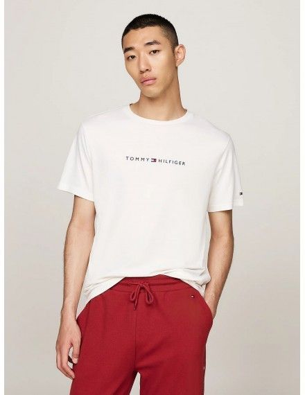 Camiseta Tommy Hilfiger Original con Logo (Marfil)