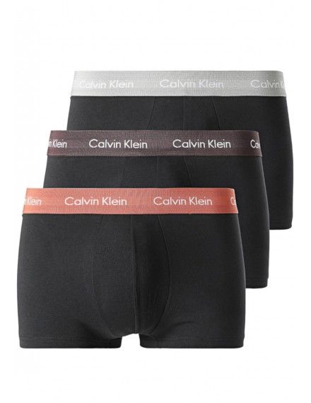 Boxer Calvin Klein Básico -3 Pack- (Preto com Cintura Branca)