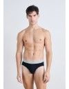 Slip Calvin Klein -3 Pack- Algodão Stretch (Branco Cintura Verde, Cinza e Turquesa)
