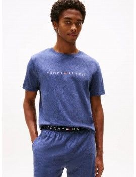 Camiseta Tommy Hilfiger Original com Logo (Azul)