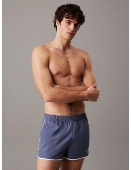 Bañador Deportivo Corto Calvin Klein CK Monogram (Gris)