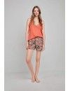 Pijama curto feminino Gisela Estampado Floral (Azul)