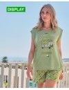 Pijama Corto de Mujer Massana Estampado Furgo (Pistacho)