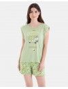 Pijama Corto de Mujer Massana Estampado Furgo (Pistacho)