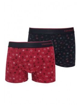 Bóxer Massana -2 Pack- Algodón (Rojo y Negro Fantasía)