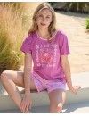 Pijama Corto de Mujer Massana Estampado Frutas (Púrpura)
