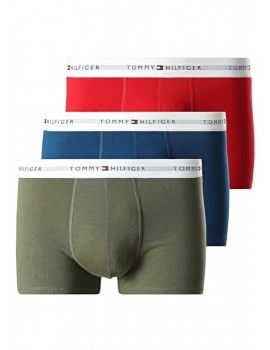 Bóxer Tommy Hilfiger -3 Pack- Signature Cotton Essentials (Verde, Rojo y Marino)