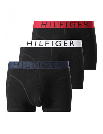 Boxer Tommy Hilfiger -3 Pack- Assinatura Cotton Essentials (Azul, Marinho e Fantasia)