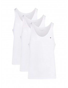 Camiseta de Tirantes Tommy Hilfiger -3 Pack- Algodón Logo Bordado (Blanco)