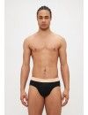 Slip Calvin Klein -3 Pack- Algodão Stretch (Branco Cintura Verde, Cinza e Turquesa)