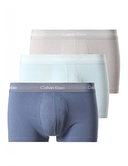 Boxer Calvin Klein -3 Pack- Algodão Stretch (Preto Cintura Cinza, Amarelo e Verde)