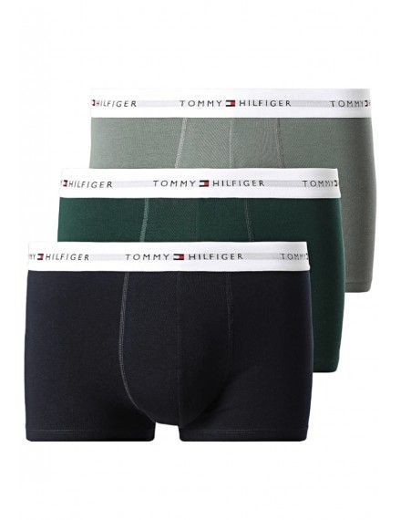 Boxer Tommy Hilfiger -3 Pack- Assinatura Cotton Essentials (Azul, Marinho e Fantasia)